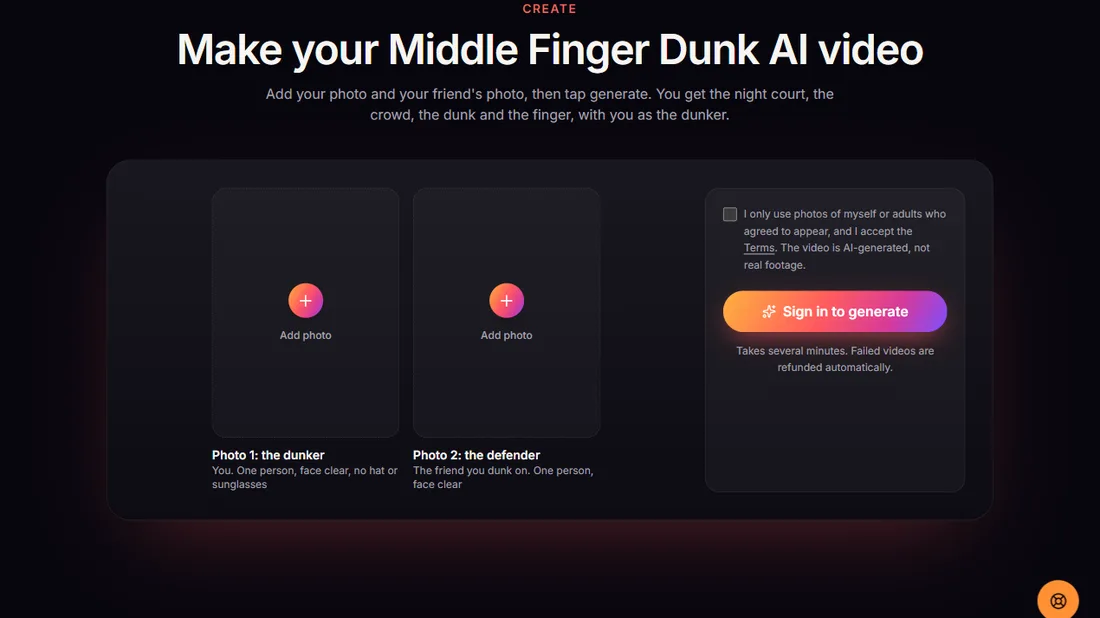The Middle Finger Dunk AI generator