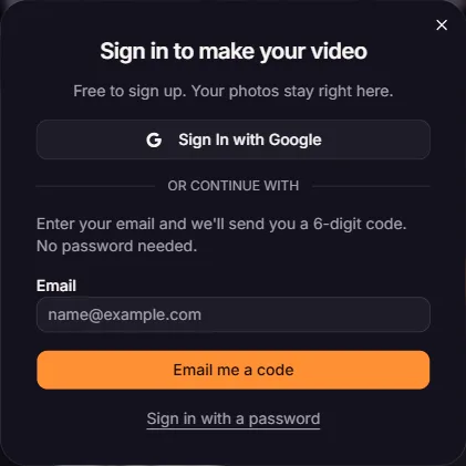 The Middle Finger Dunk AI sign-in window